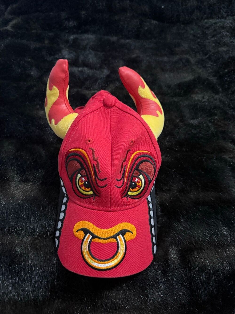 Monster Jam El Toro Loco Hat Cap One Size Red Embroidered Adjustable Horns
